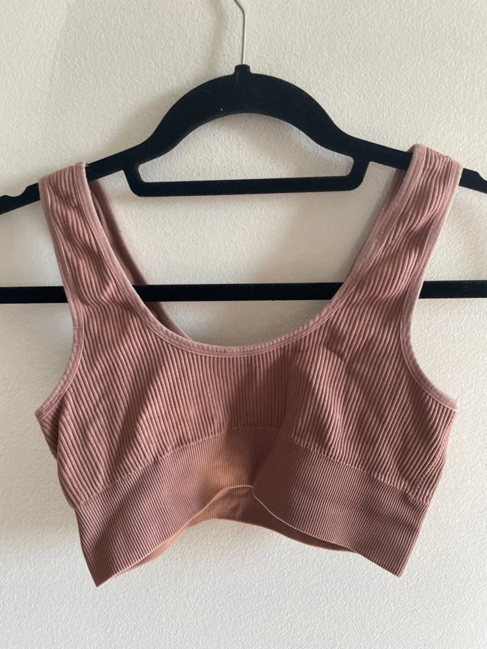 aerie Ribbed Scoop Crop Tank - Dusty Rose Mauve - Picture 3 of 4